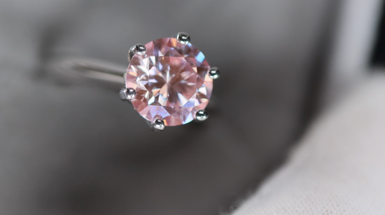 3.0ct Pink Moissanite Diamond Ring | Pink Moissanite Diamond Ring