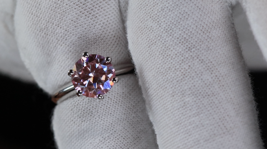 3.0ct Pink Moissanite Diamond Ring | Pink Moissanite Diamond Ring