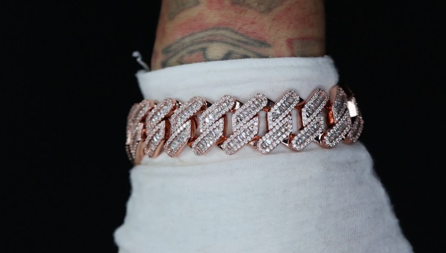 Mens Rose Gold Cuban Link Bracelet | Rose Gold Cuban Bracelet