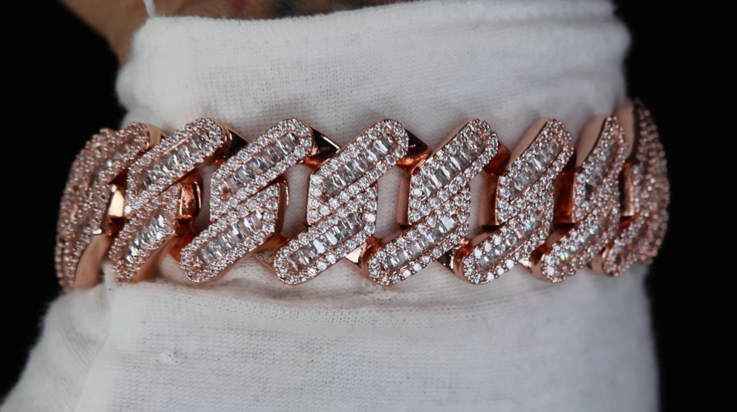 Mens Rose Gold Cuban Link Bracelet | Rose Gold Cuban Bracelet