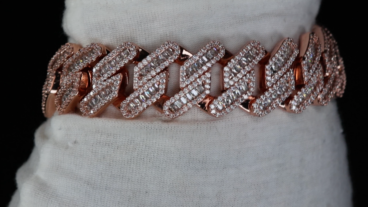 Mens Rose Gold Cuban Link Bracelet | Rose Gold Cuban Bracelet