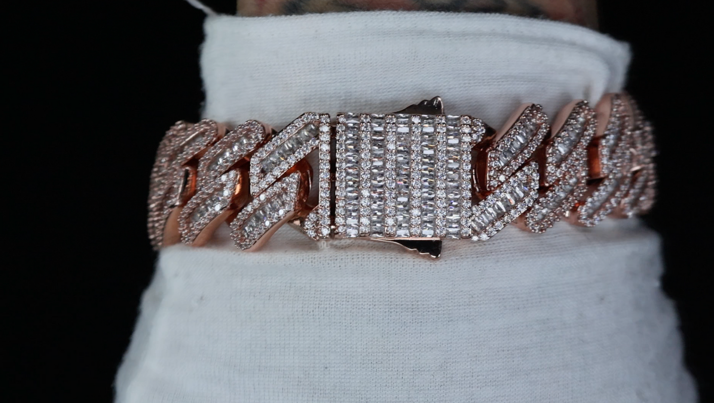 Mens Rose Gold Cuban Link Bracelet | Rose Gold Cuban Bracelet