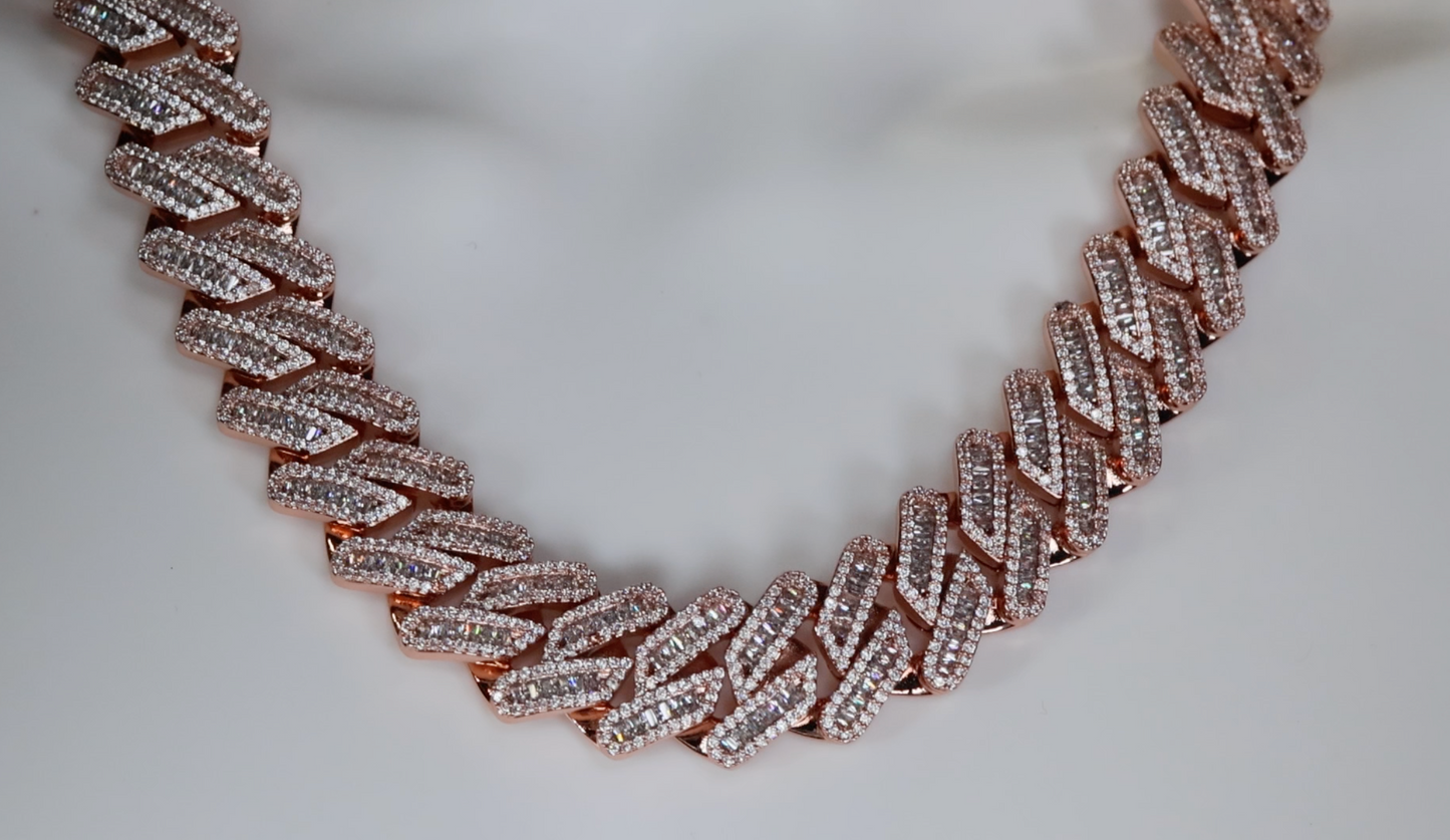 Rose Gold Cuban Link Chain | Mens Cuban Chain | Hip Hop Chain