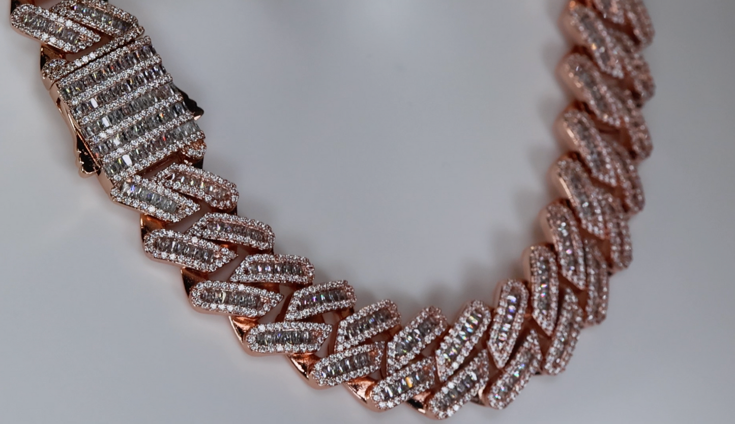 Rose Gold Cuban Link Chain | Mens Cuban Chain | Hip Hop Chain