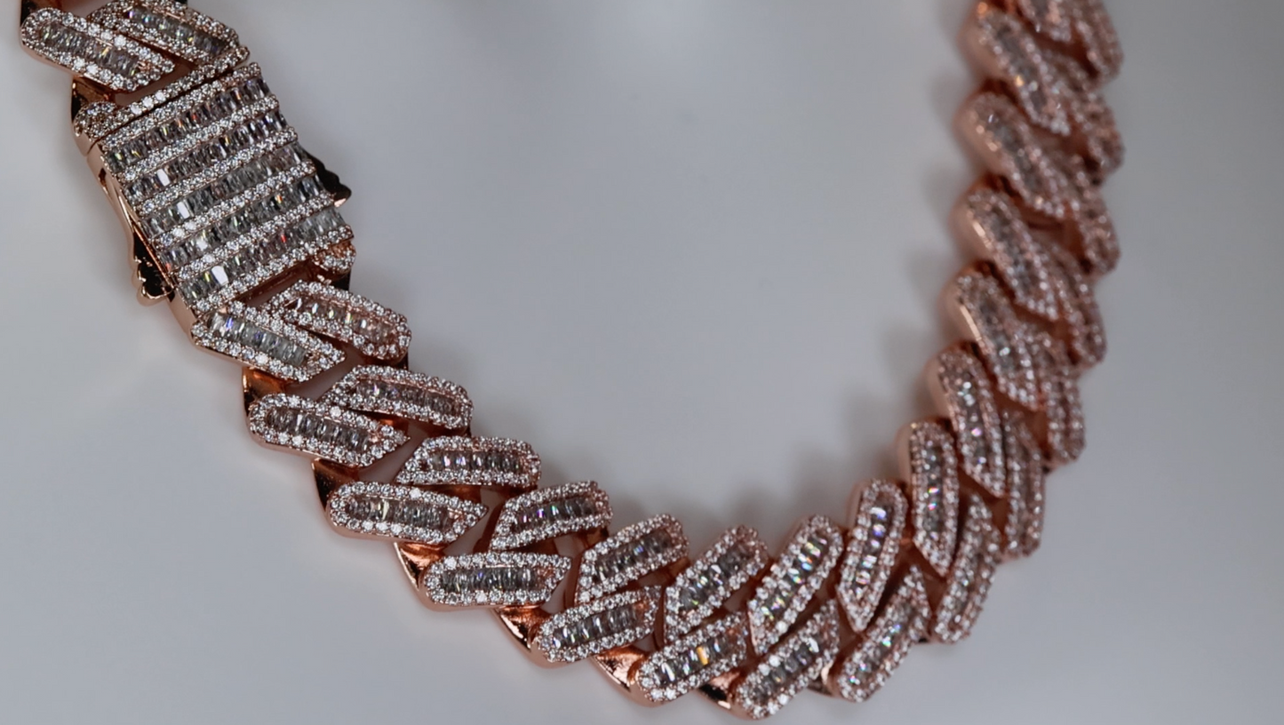 Rose Gold Cuban Link Chain | Mens Cuban Chain | Hip Hop Chain