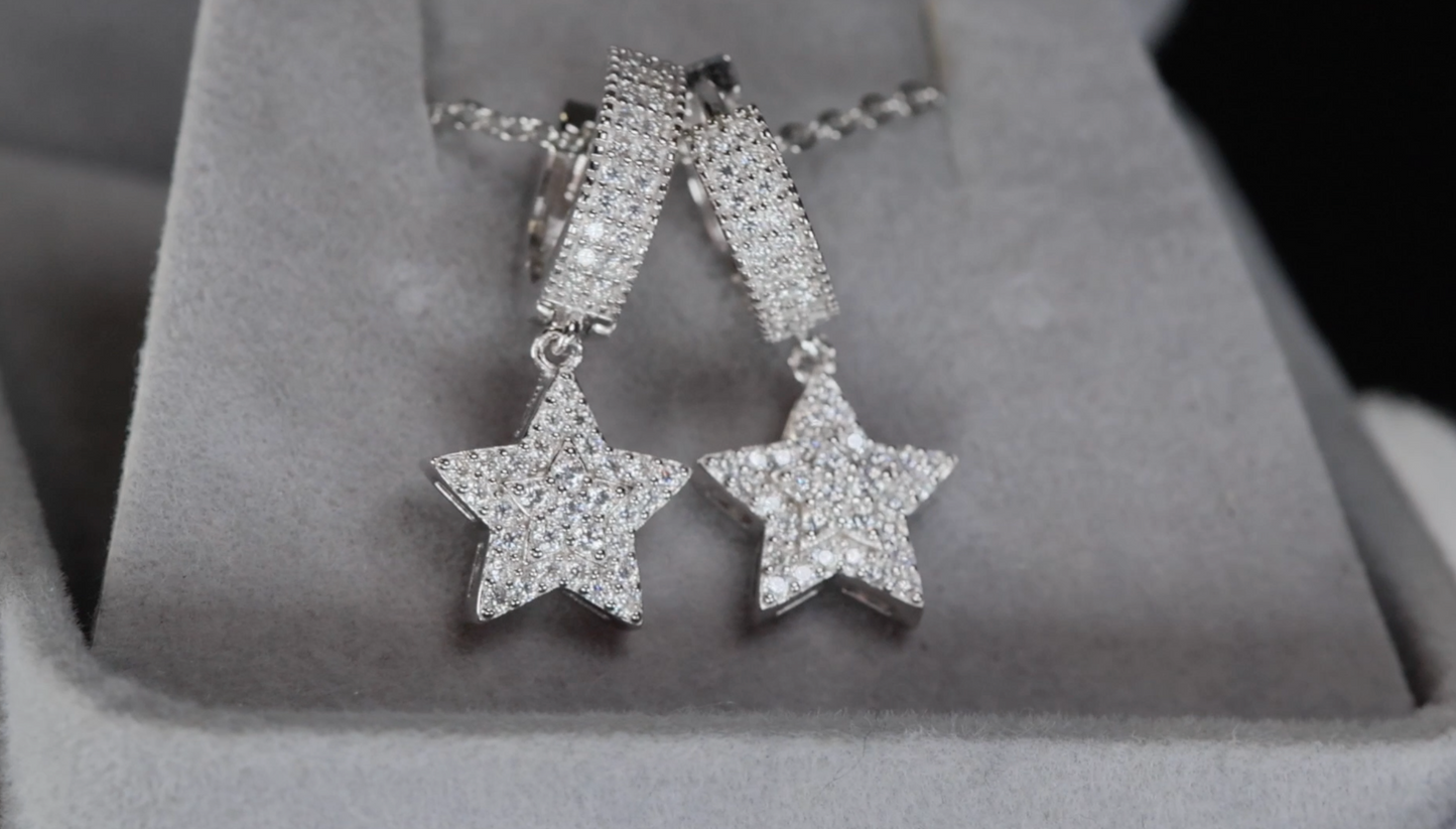 Moissanite Diamond Star Earrings