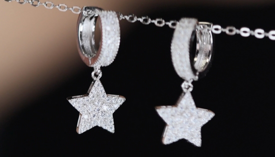 Moissanite Diamond Star Earrings