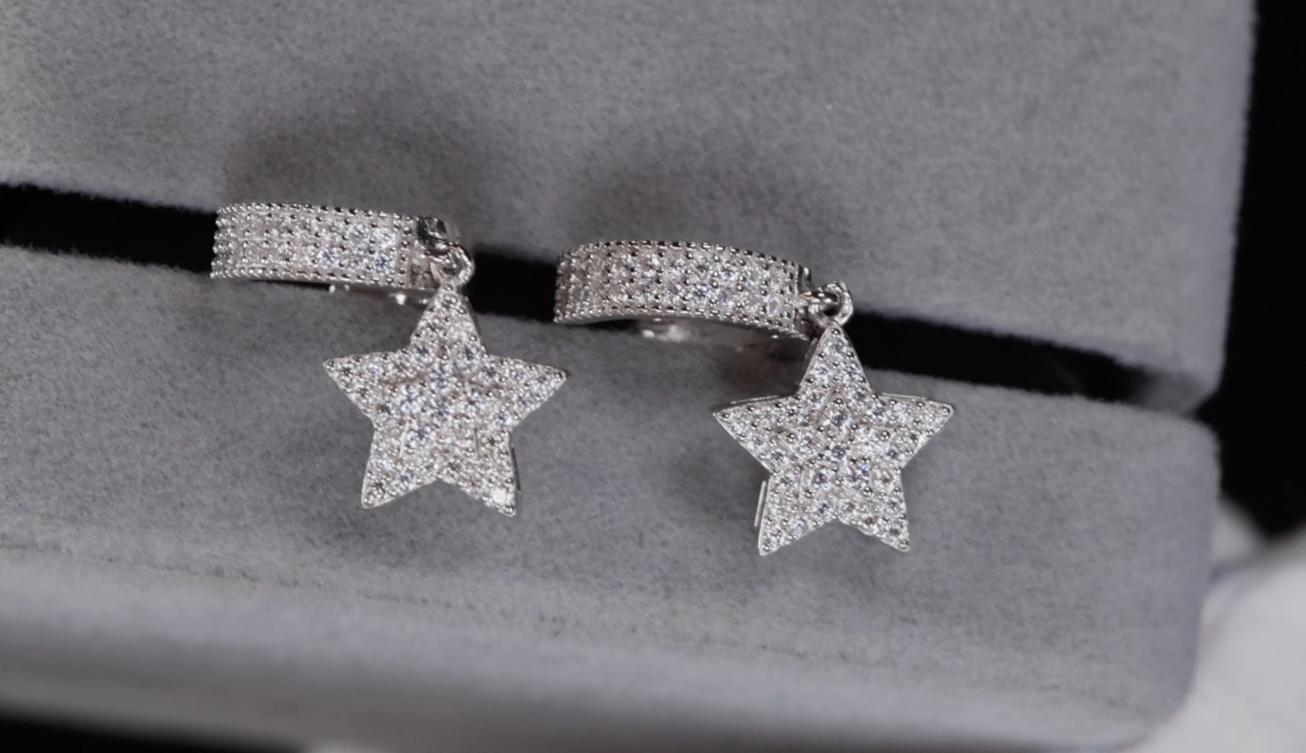 Moissanite Diamond Star Earrings