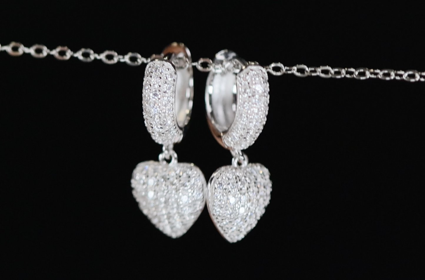 Moissanite Diamond Heart Earrings