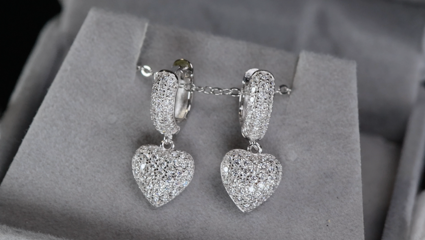 Diamond Heart Earrings