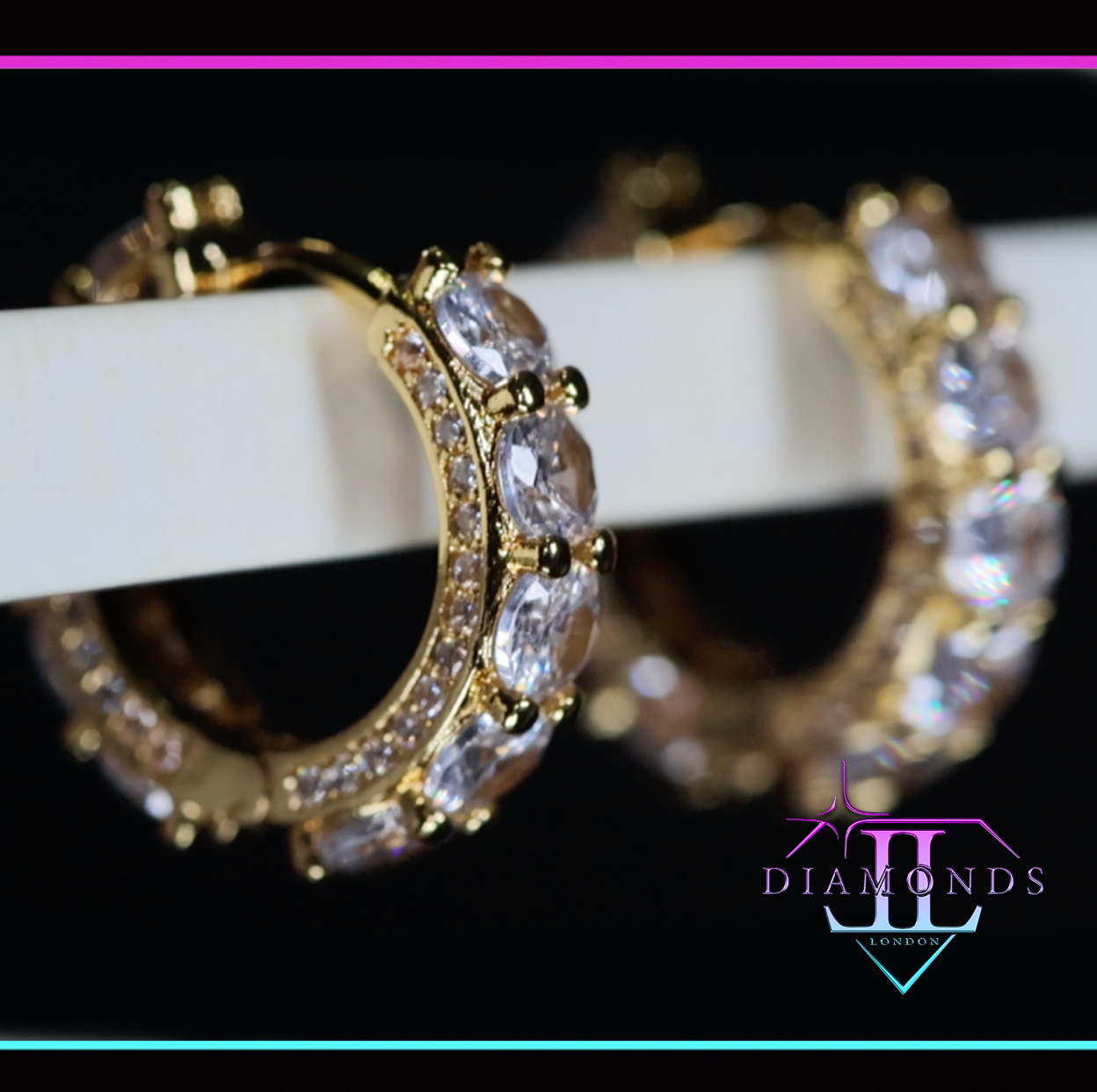 Gold Diamond Hoop Earrings