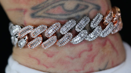 Mens Rose Gold Cuban Bracelet | Two Tone Cuban Link Bracelet