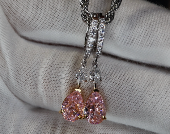 4.0ct Pink Diamond Earrings | Pink Diamond Earrings | Pear Earrings