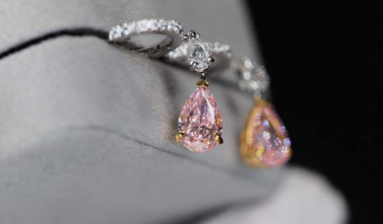 4.0ct Pink Diamond Earrings | Pink Diamond Earrings | Pear Earrings