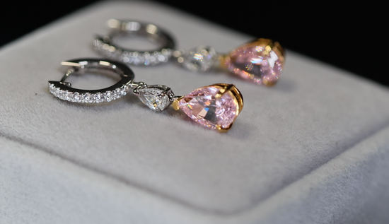 4.0ct Pink Diamond Earrings | Pink Diamond Earrings | Pear Earrings