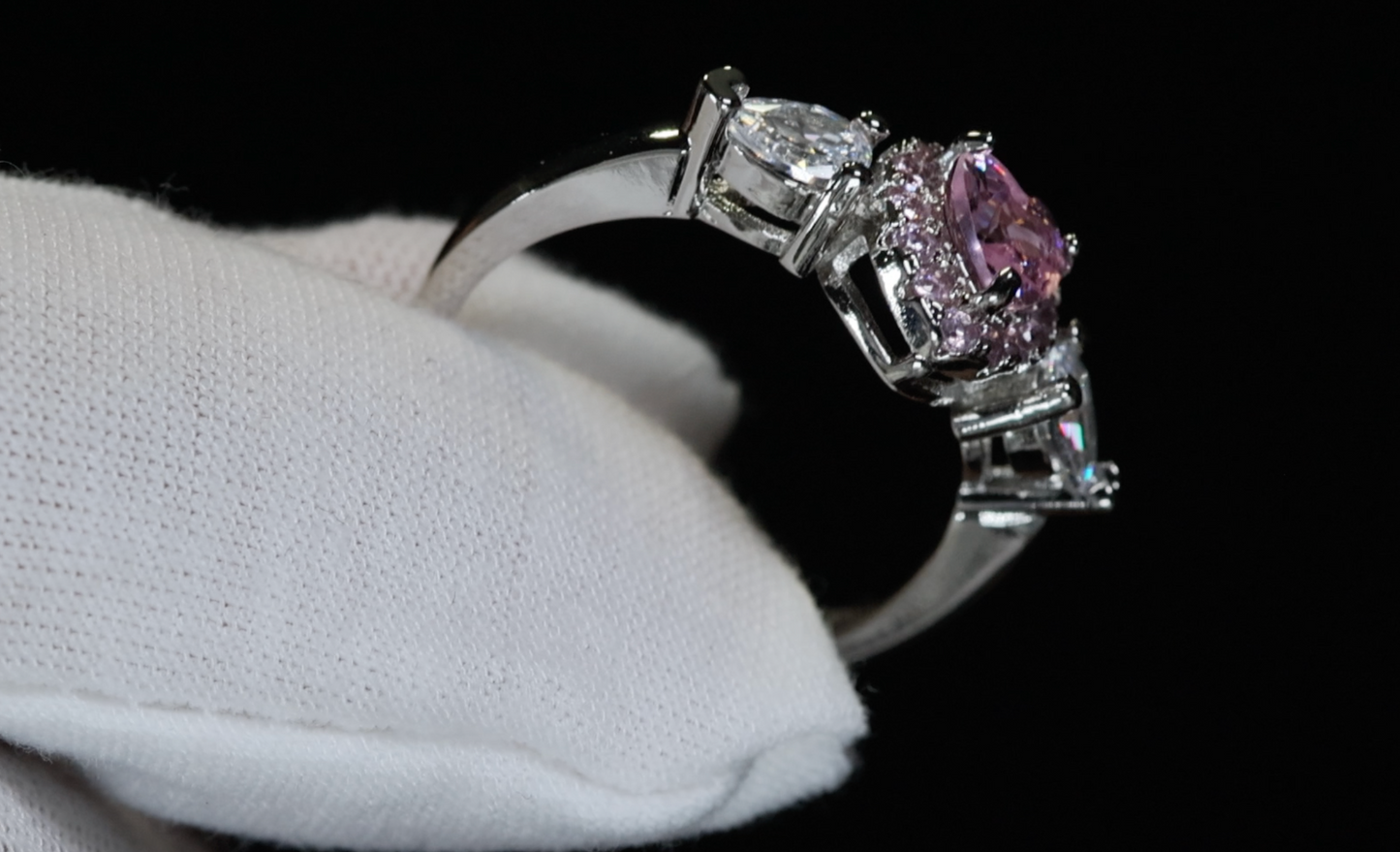 Pink Diamond Ring | Pink Diamond Heart Ring | Pink Heart Engagement Ring