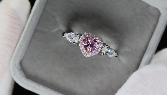 Pink Diamond Ring | Pink Diamond Heart Ring | Pink Heart Engagement Ring