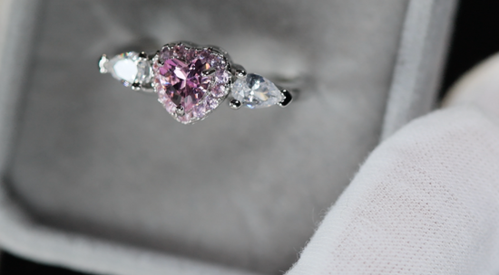 Pink Diamond Ring | Pink Diamond Heart Ring | Pink Heart Engagement Ring