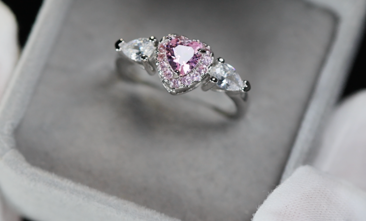 Pink Diamond Ring | Pink Diamond Heart Ring | Pink Heart Engagement Ring