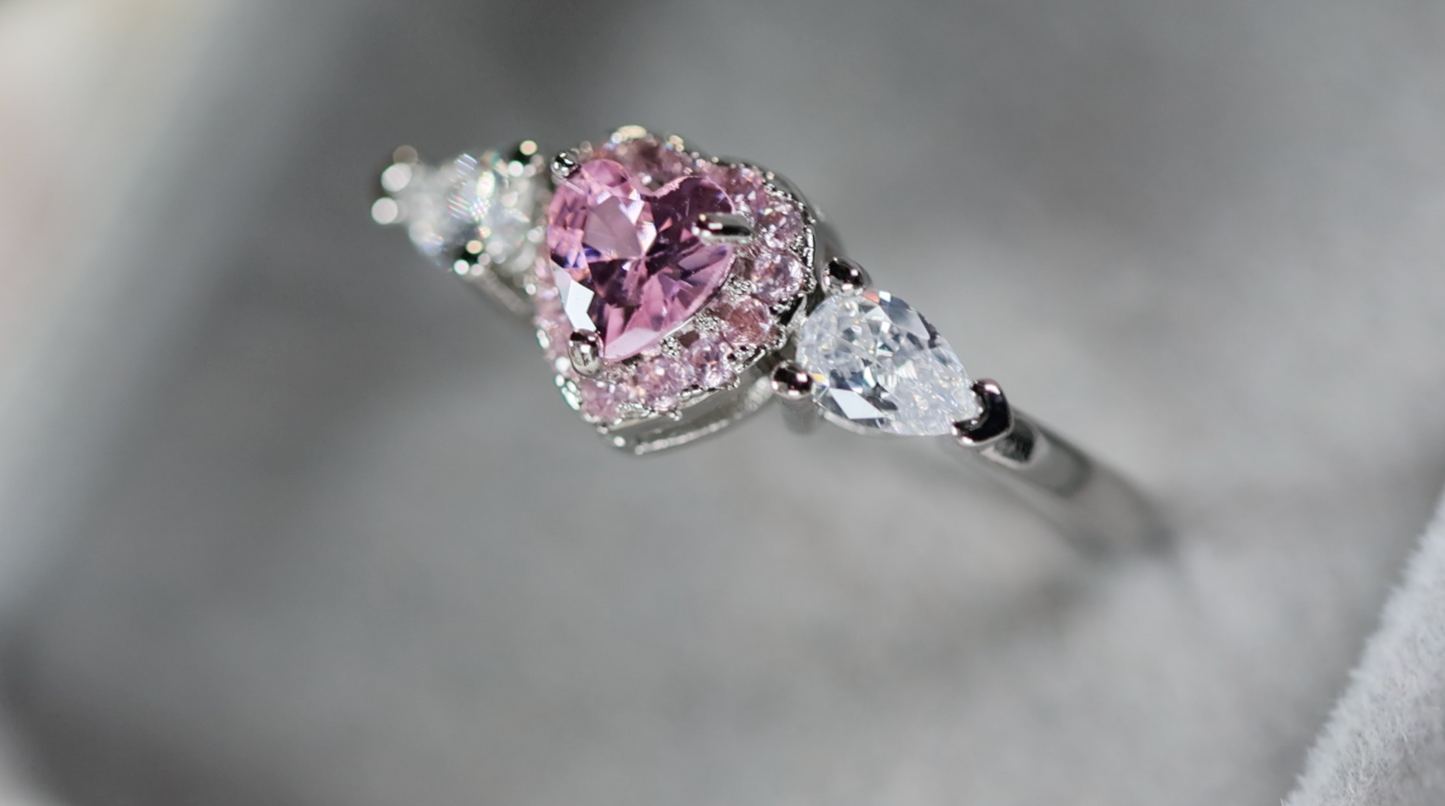 Pink Diamond Ring | Pink Diamond Heart Ring | Pink Heart Engagement Ring