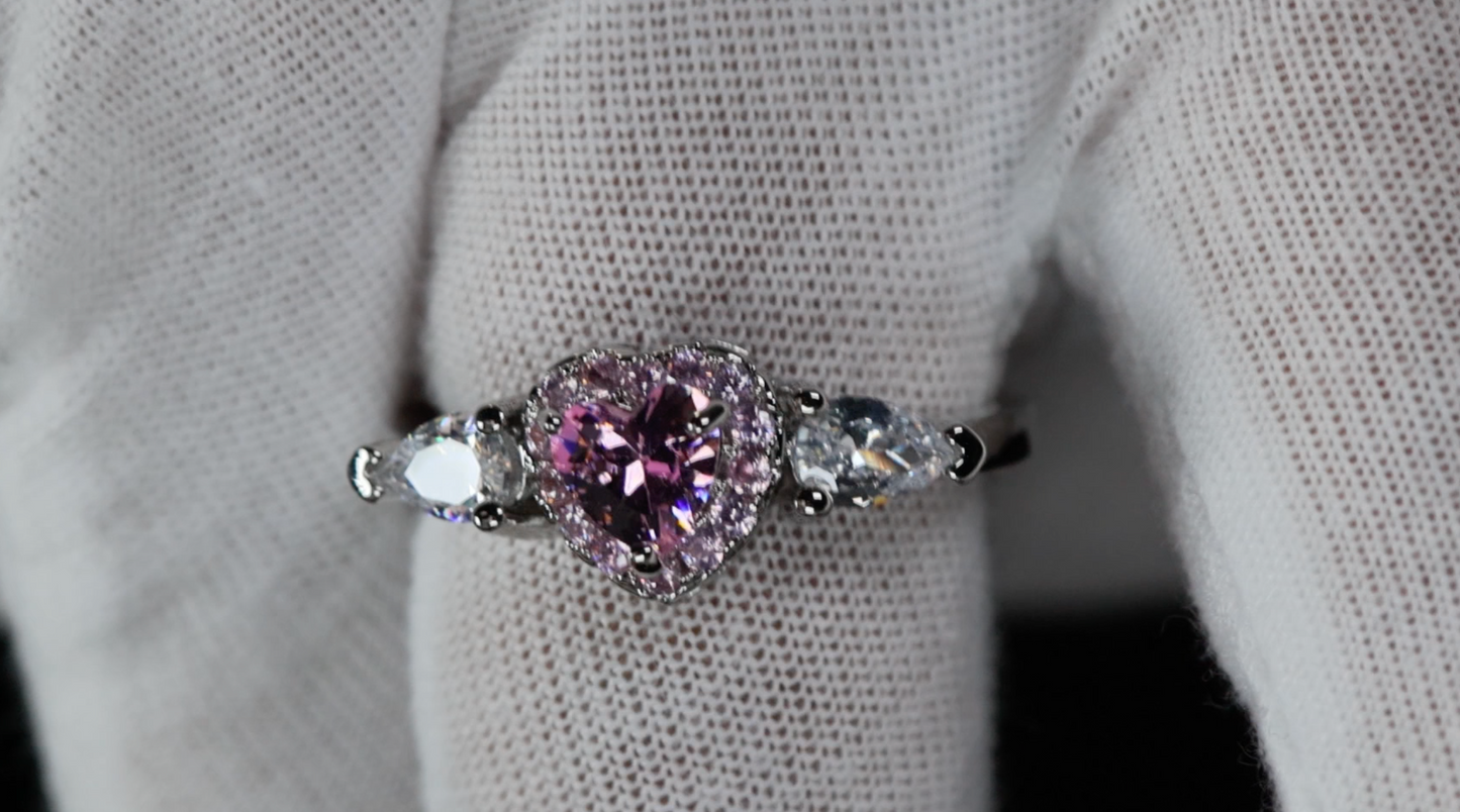 Pink Diamond Ring | Pink Diamond Heart Ring | Pink Heart Engagement Ring