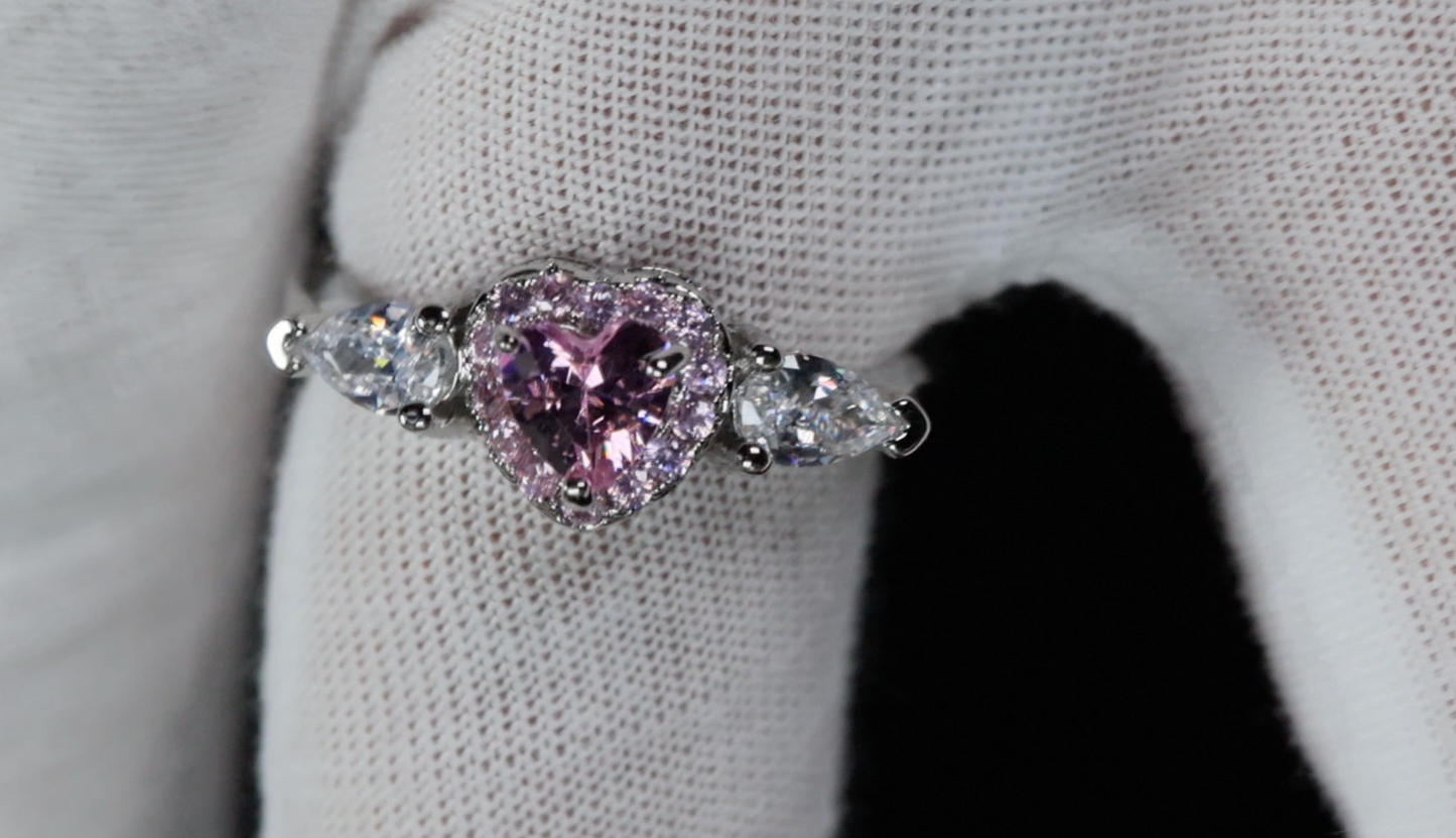 Pink Diamond Ring | Pink Diamond Heart Ring | Pink Heart Engagement Ring