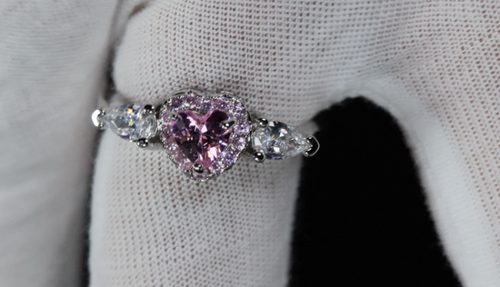 Pink Diamond Ring | Pink Diamond Heart Ring | Pink Heart Engagement Ring