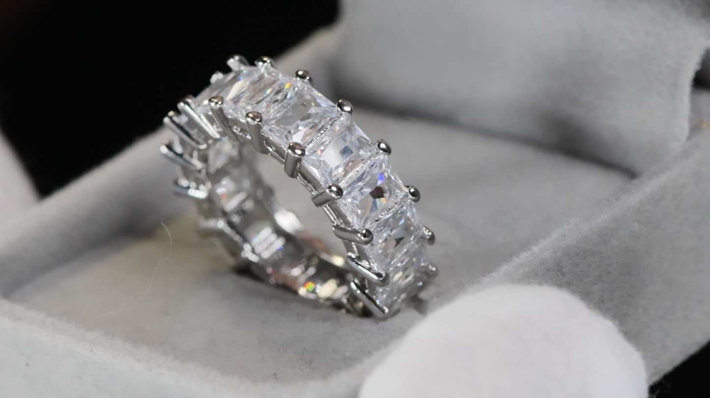 Radiant Cut Engagement Ring Set | Womens Wedding Ring Set
