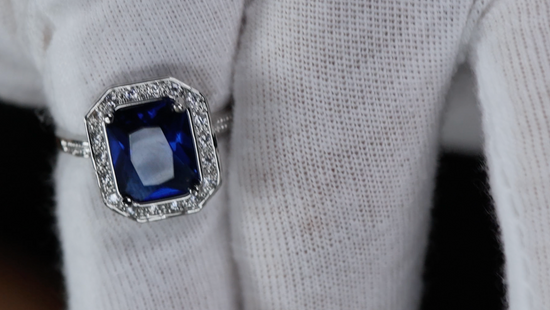 Sapphire Blue Diamond Ring | Blue Diamond Engagement Ring