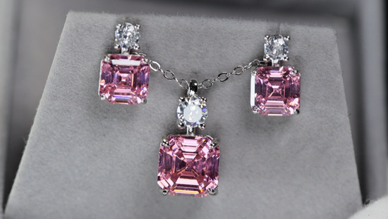 Pink Diamond Pendant | Pink Diamond Earrings | Pink Diamond Jewellery Set