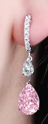 4.0ct Pink Diamond Earrings | Pink Diamond Earrings | Pear Earrings