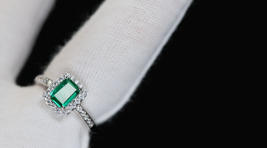 Lab Grown Colombian Emerald Ring | Lab Grown Diamond Ring