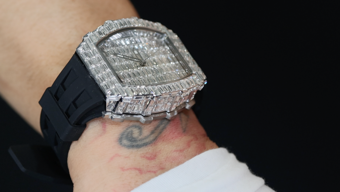 Iced Out Watch | Mens Diamond Watch | Hip Hop Watch | Baguette Watch