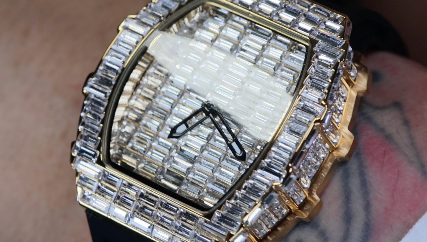 Iced Out Watch | Mens Diamond Watch | Hip Hop Watch | Baguette Watch