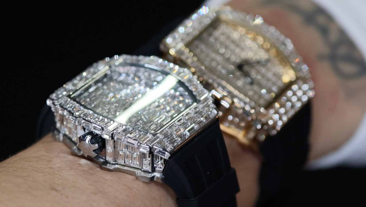 Iced Out Watch | Mens Diamond Watch | Hip Hop Watch | Baguette Watch