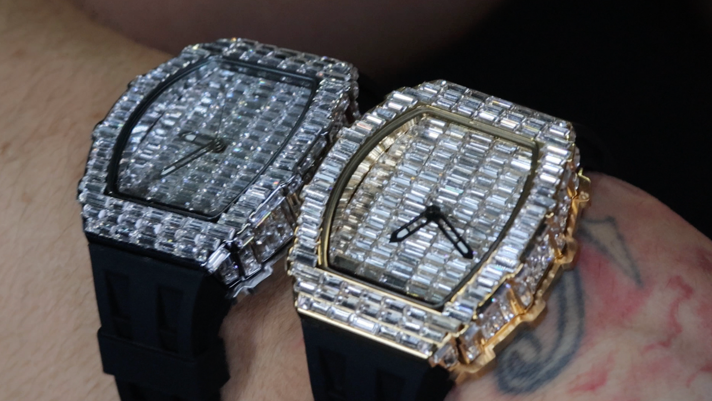 Iced Out Watch | Mens Diamond Watch | Hip Hop Watch | Baguette Watch