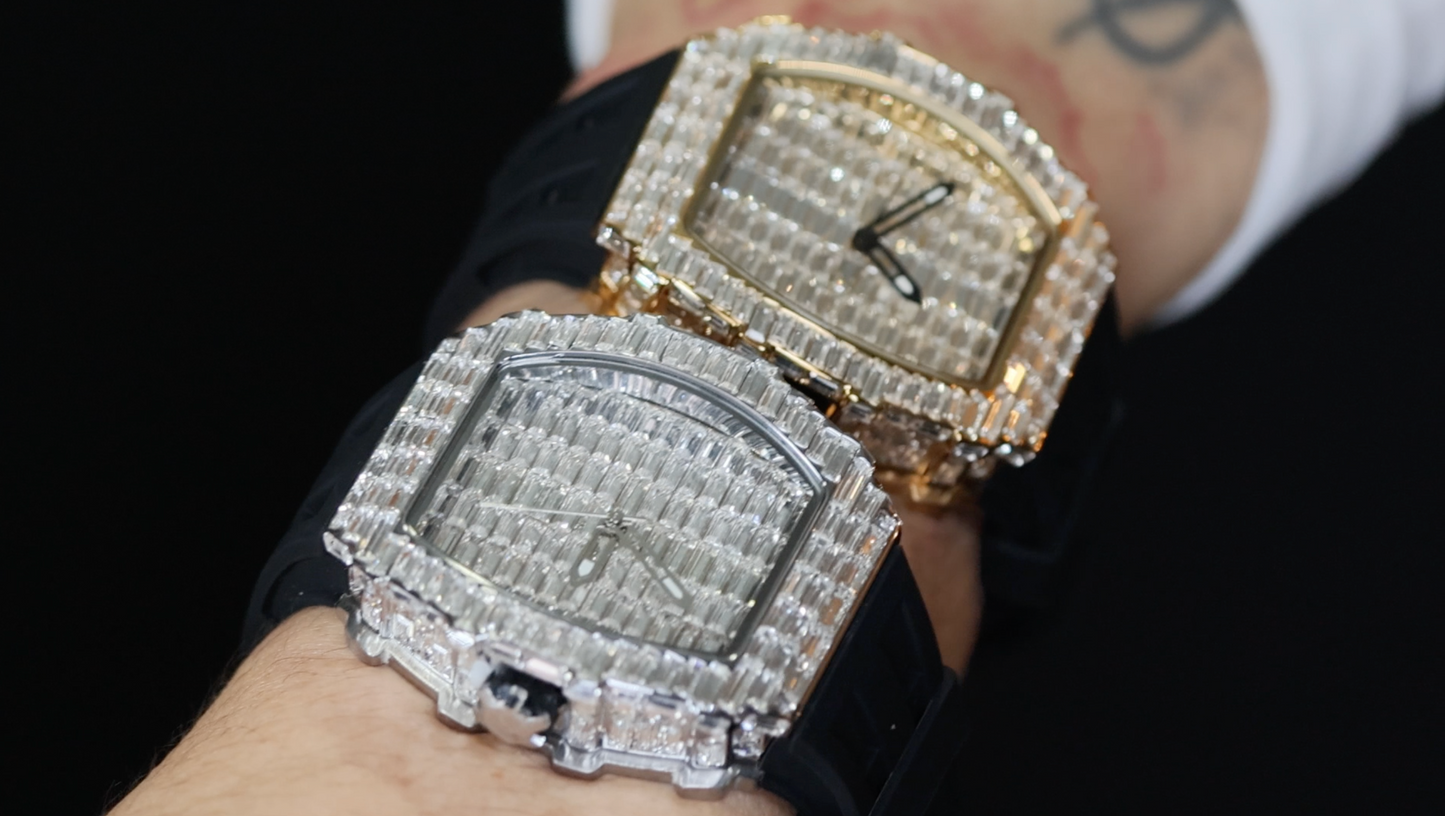 Iced Out Watch | Mens Diamond Watch | Hip Hop Watch | Baguette Watch