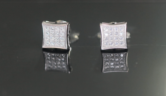 Moissanite Hip Hop Ear Studs