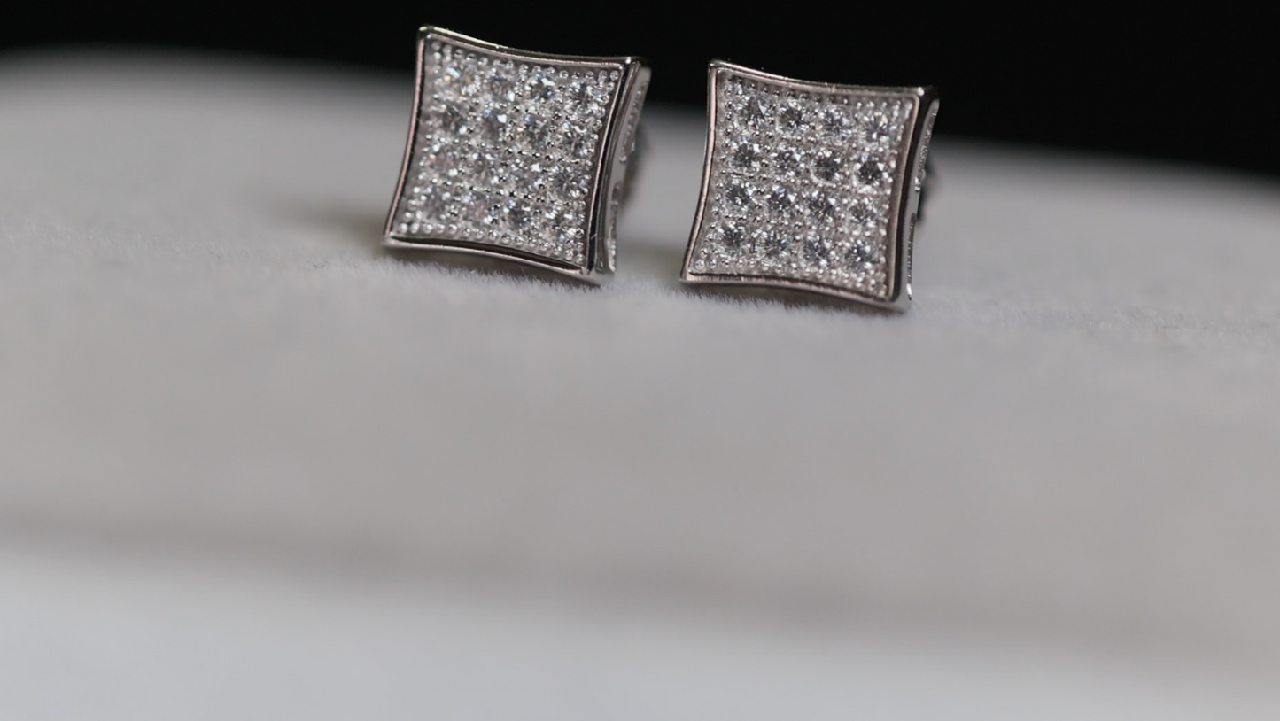 Moissanite Hip Hop Ear Studs