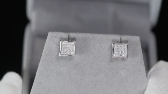 Moissanite Hip Hop Ear Studs