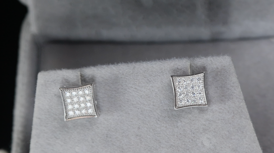 Moissanite Hip Hop Ear Studs