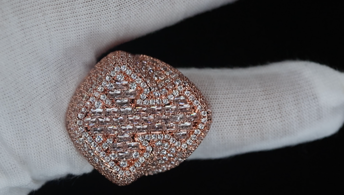 Rose Gold Diamond Cross Ring