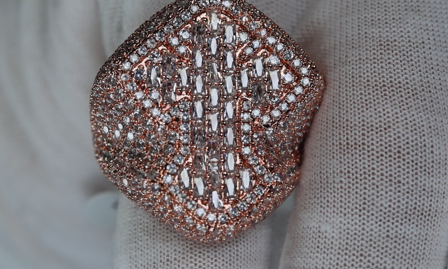 Rose Gold Diamond Cross Ring