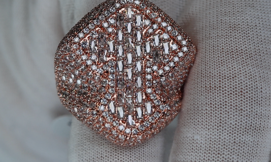 Rose Gold Diamond Cross Ring