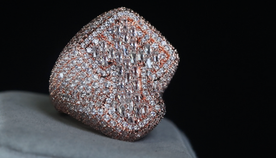 Rose Gold Diamond Cross Ring