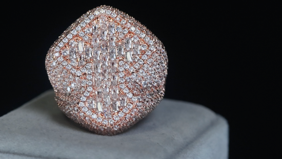 Rose Gold Diamond Cross Ring