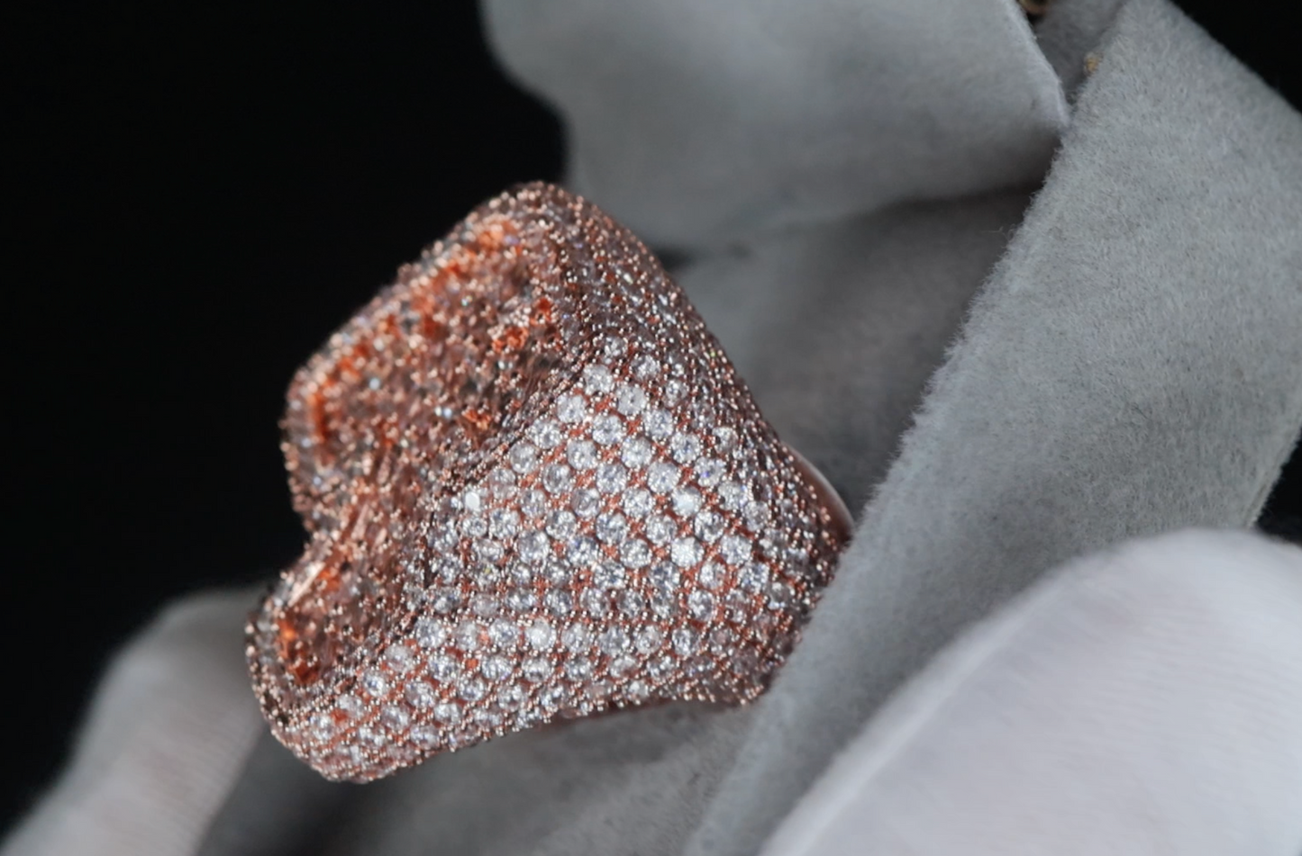 Rose Gold Diamond Cross Ring
