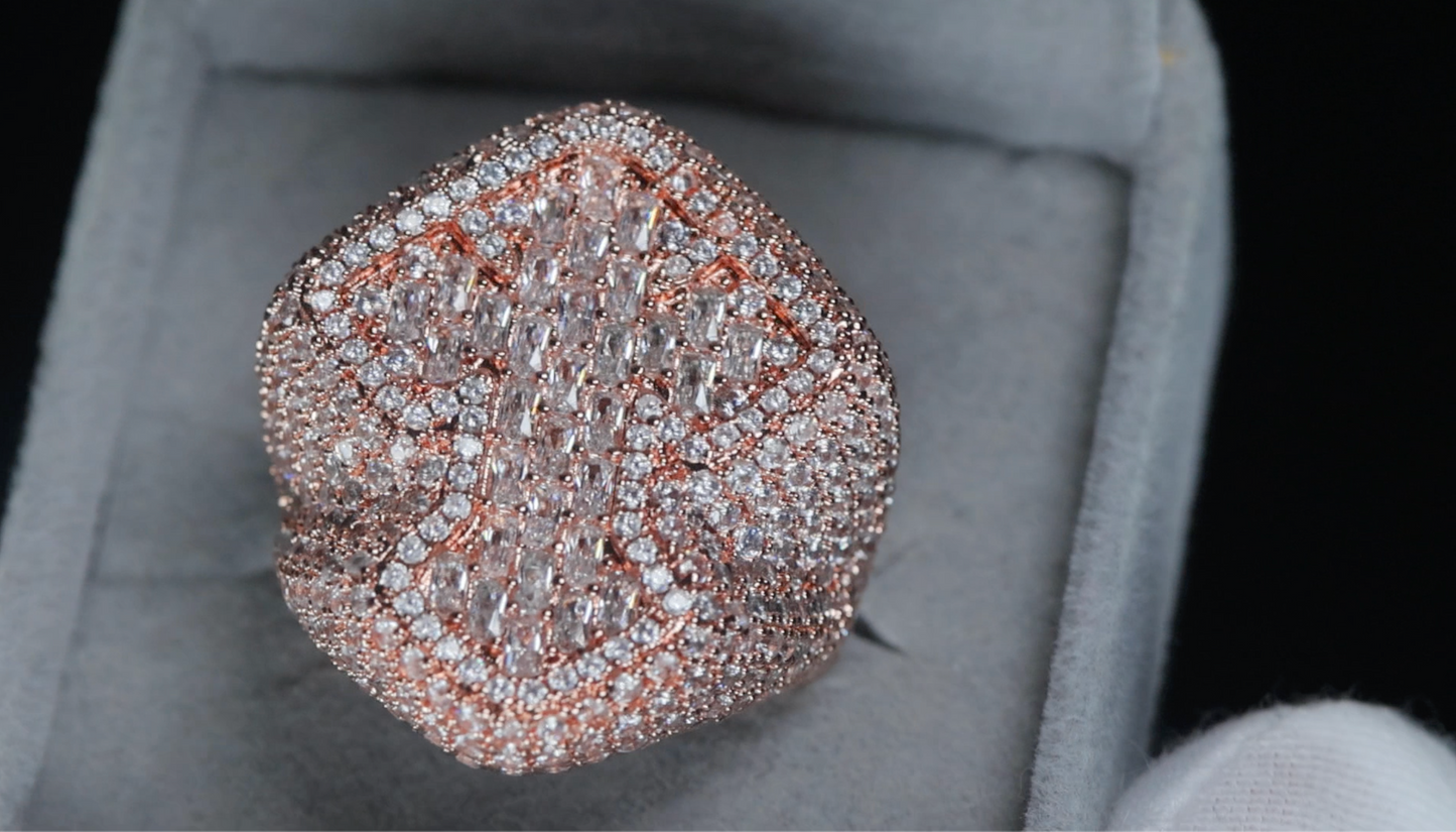 Rose Gold Diamond Cross Ring