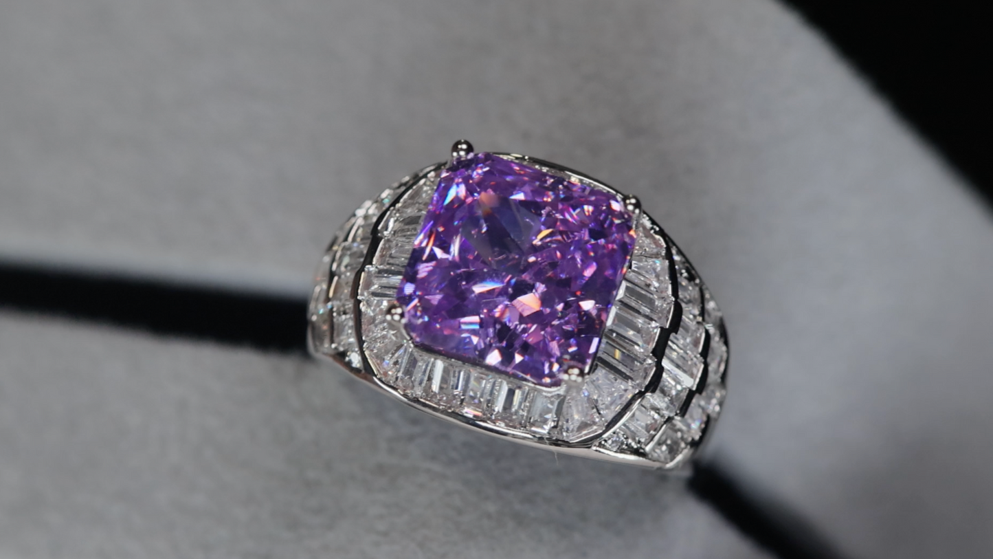 Mens Purple Diamond Ring