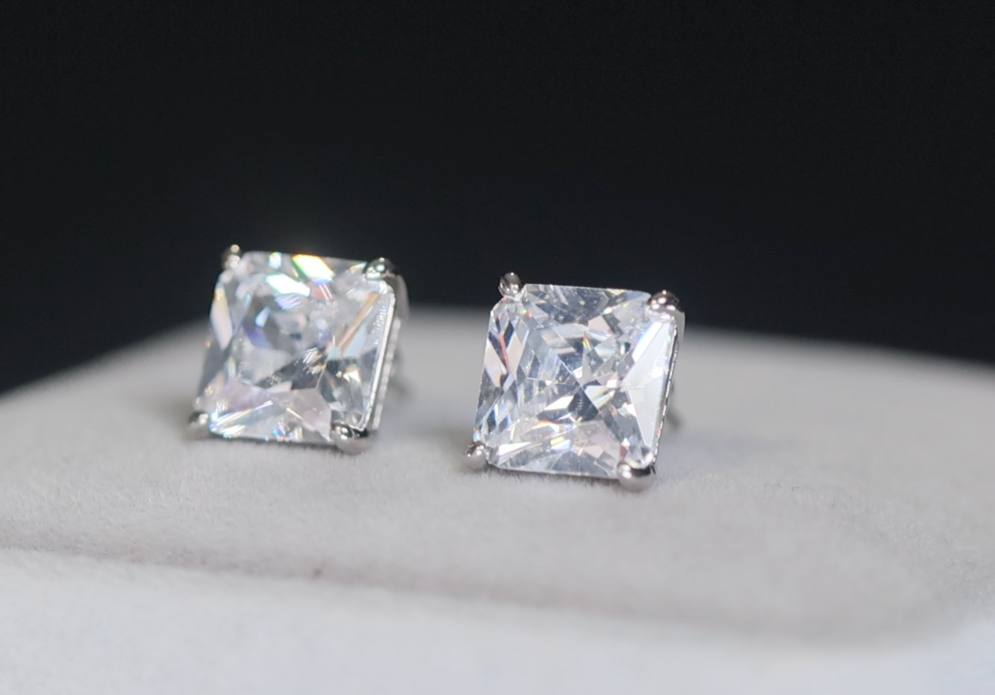 Princess Cut Diamond Earrings | Princess Cut Diamond Ear Studs